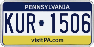PA license plate KUR1506