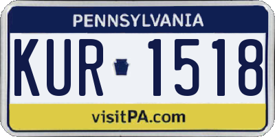 PA license plate KUR1518