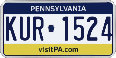PA license plate KUR1524