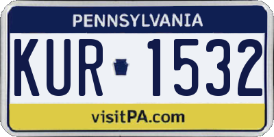 PA license plate KUR1532