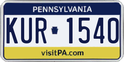 PA license plate KUR1540