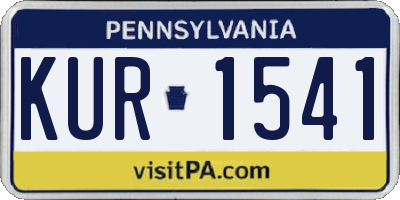 PA license plate KUR1541