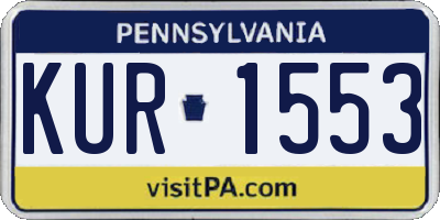 PA license plate KUR1553