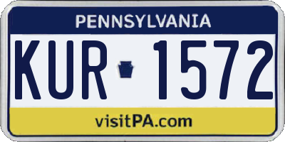 PA license plate KUR1572