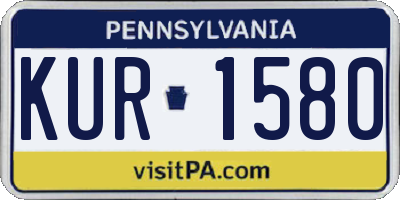 PA license plate KUR1580