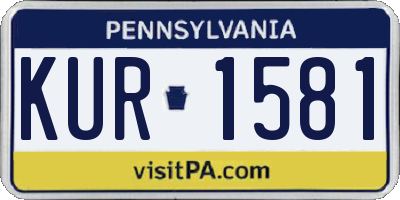 PA license plate KUR1581