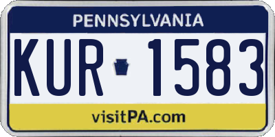 PA license plate KUR1583