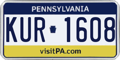 PA license plate KUR1608