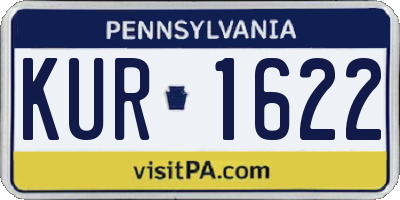 PA license plate KUR1622