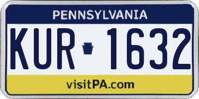 PA license plate KUR1632