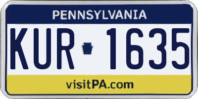 PA license plate KUR1635