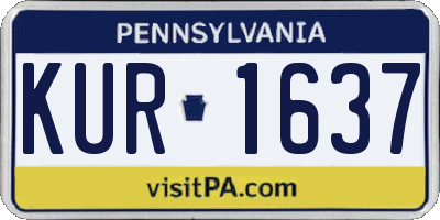 PA license plate KUR1637