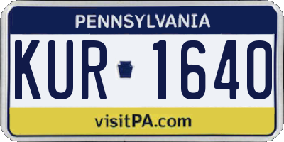 PA license plate KUR1640
