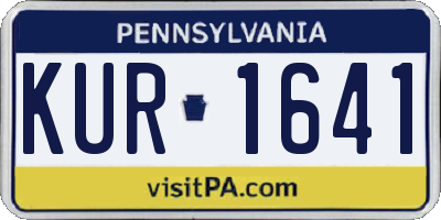 PA license plate KUR1641