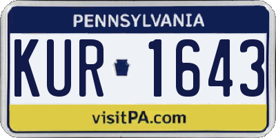 PA license plate KUR1643