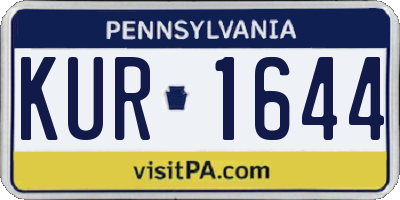 PA license plate KUR1644