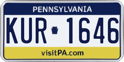 PA license plate KUR1646