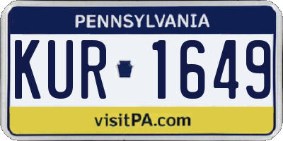 PA license plate KUR1649