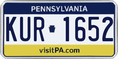PA license plate KUR1652