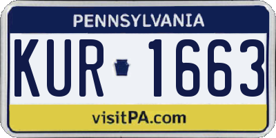 PA license plate KUR1663