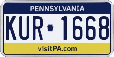 PA license plate KUR1668