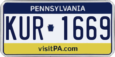 PA license plate KUR1669