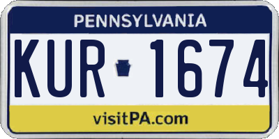 PA license plate KUR1674