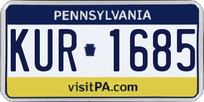 PA license plate KUR1685