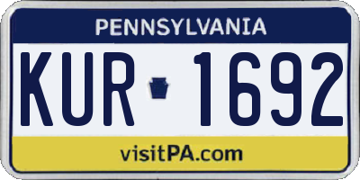 PA license plate KUR1692
