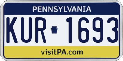 PA license plate KUR1693