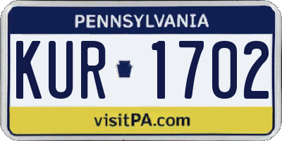 PA license plate KUR1702