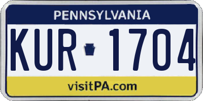 PA license plate KUR1704