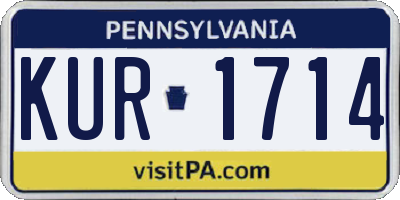 PA license plate KUR1714