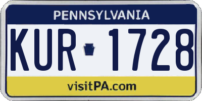 PA license plate KUR1728