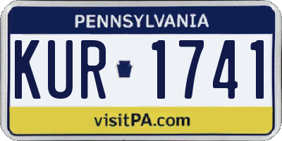 PA license plate KUR1741
