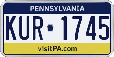 PA license plate KUR1745