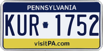 PA license plate KUR1752