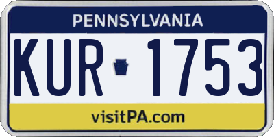 PA license plate KUR1753