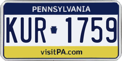 PA license plate KUR1759
