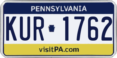 PA license plate KUR1762