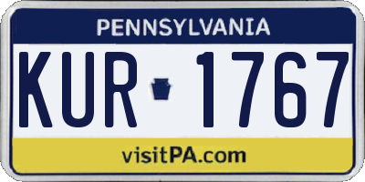 PA license plate KUR1767