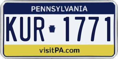PA license plate KUR1771