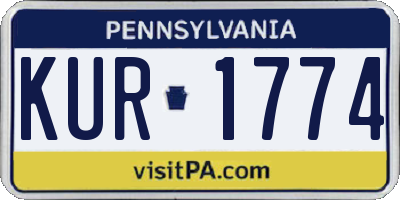 PA license plate KUR1774