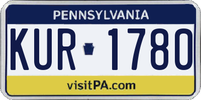 PA license plate KUR1780