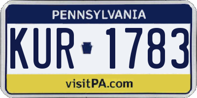 PA license plate KUR1783