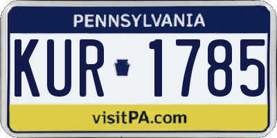 PA license plate KUR1785