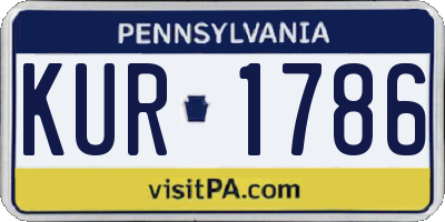 PA license plate KUR1786