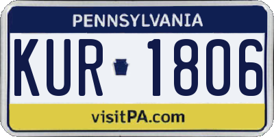 PA license plate KUR1806