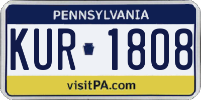 PA license plate KUR1808