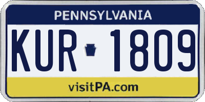 PA license plate KUR1809